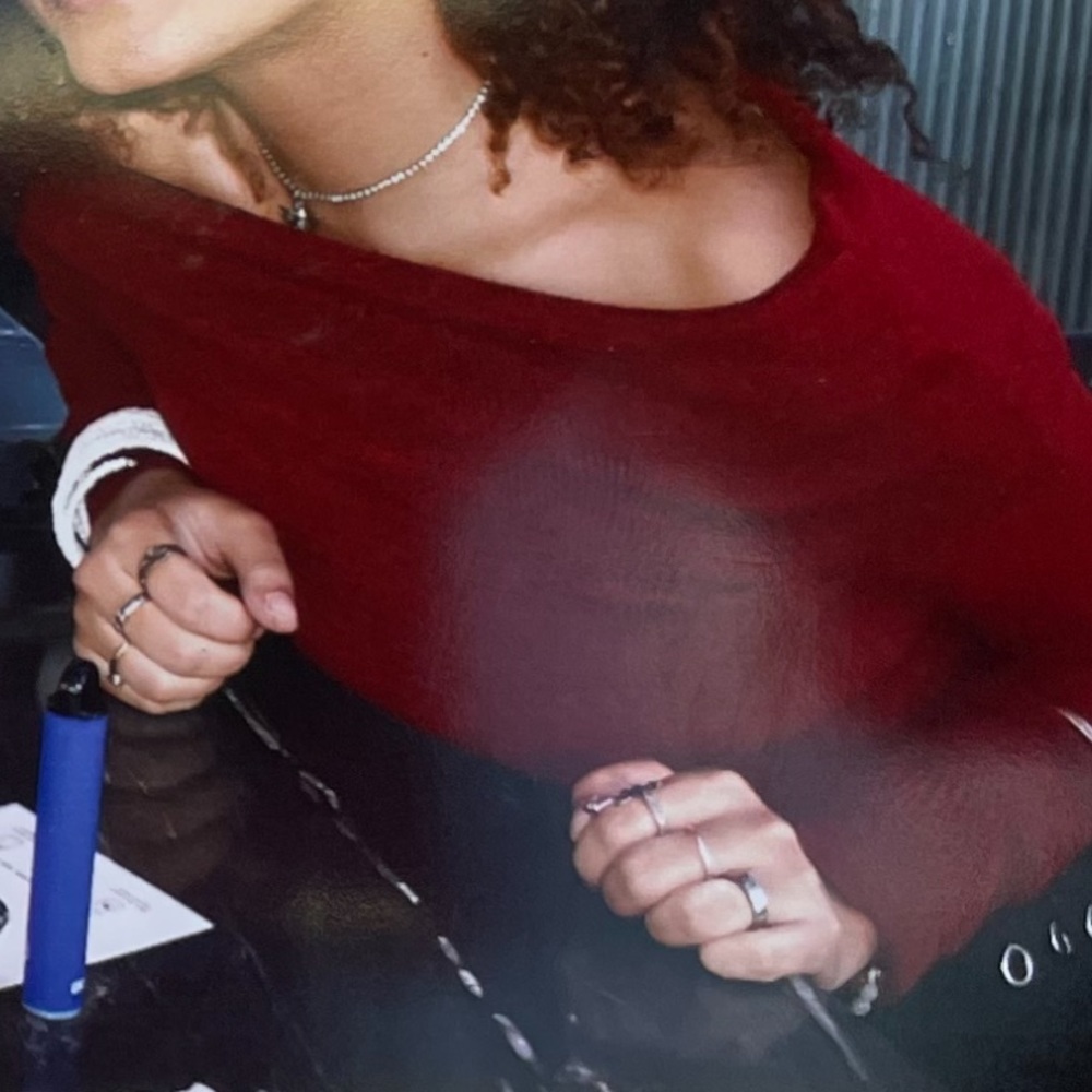 SOLD DO NOT BUY TOP SHOP OFF THE SHOULDER RED SWEATER